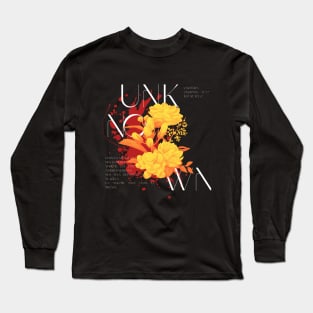 Yellow flowers with red splashes Long Sleeve T-Shirt